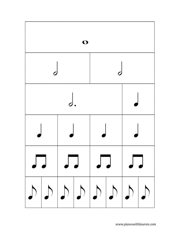 Printable Note Value Chart