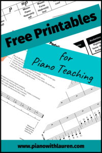 free printables piano teaching