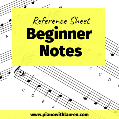 piano beginner notes reference sheet