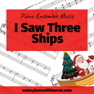 I saw three ships piano ensemble music