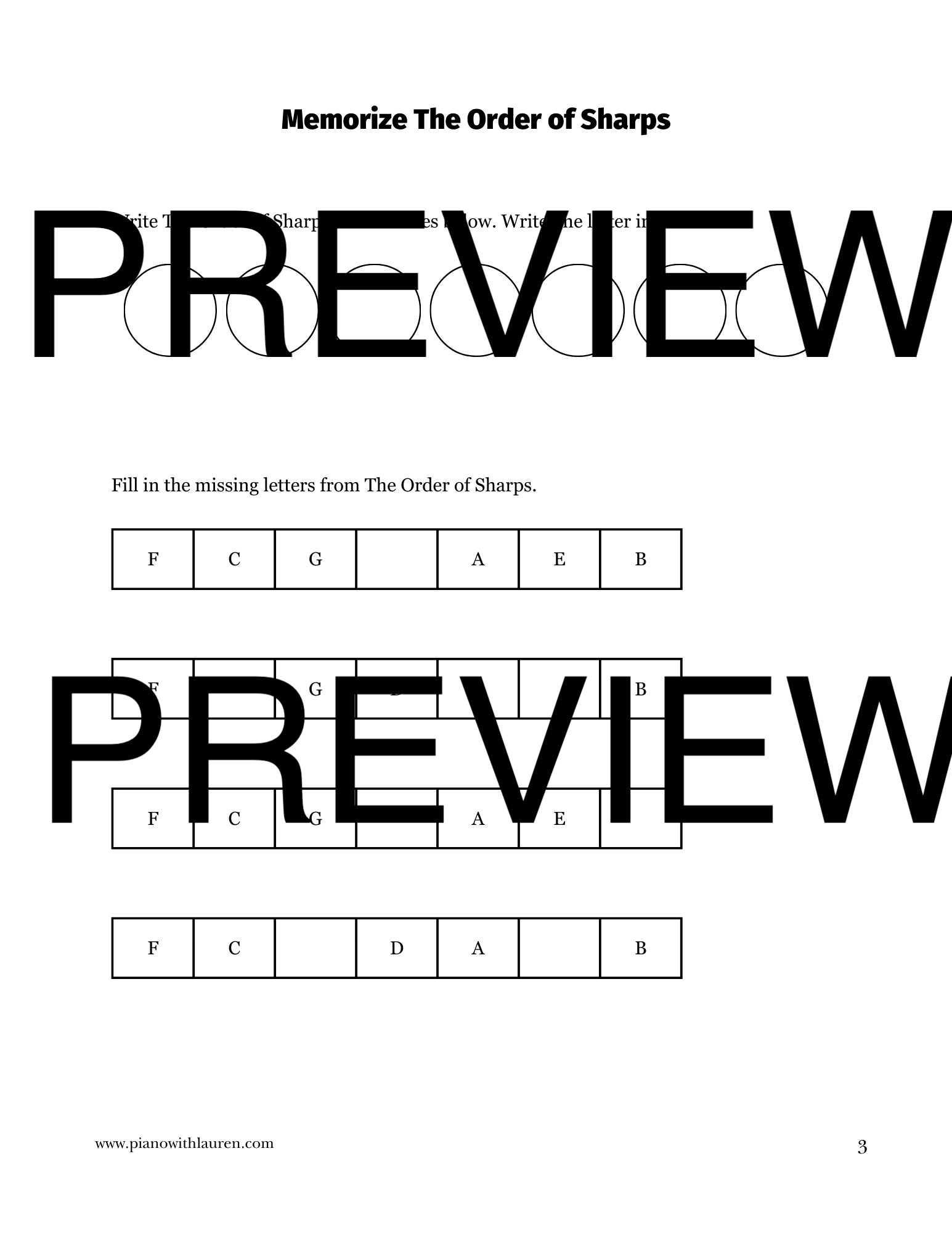 major scales with sharps worksheets