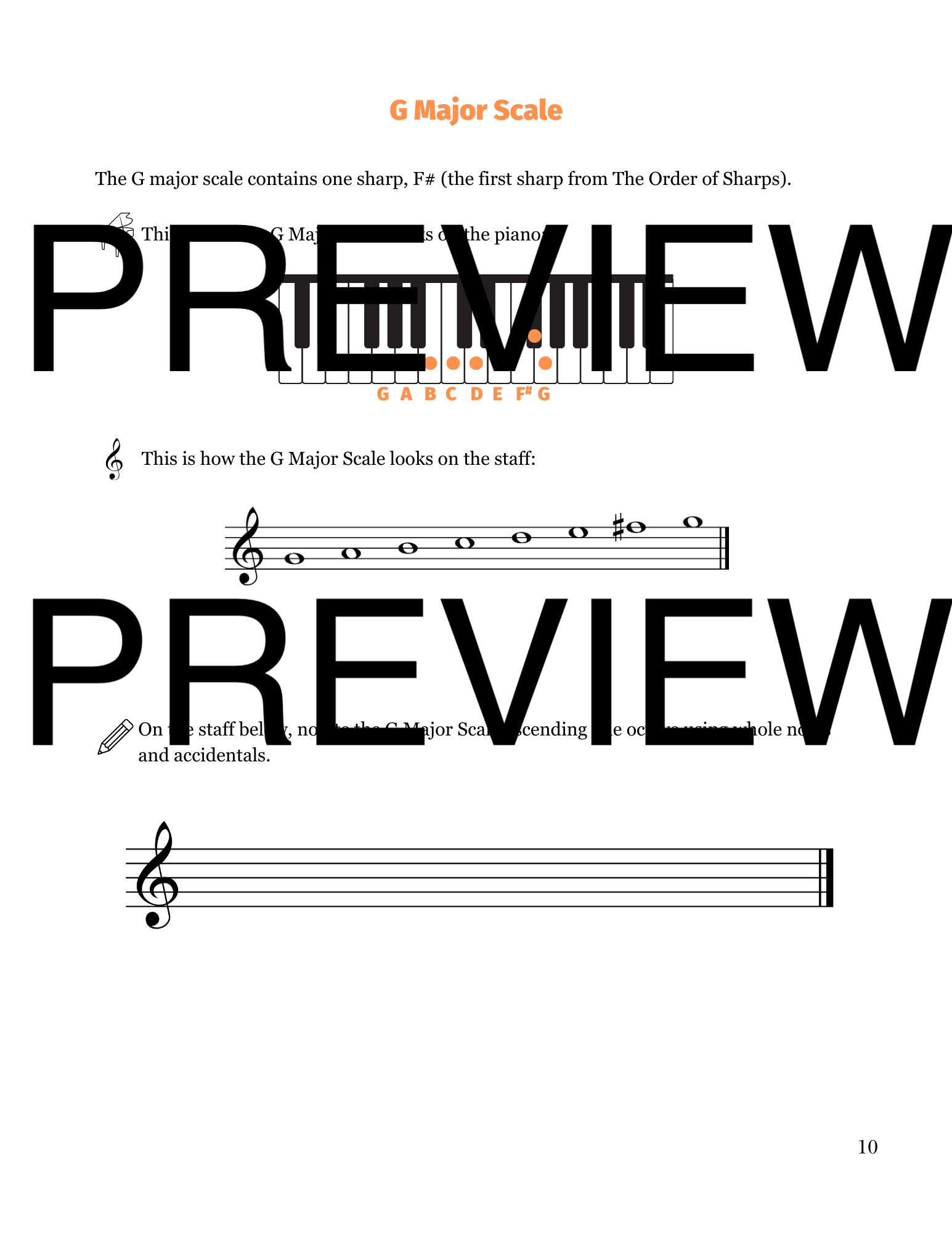 major scales with sharps worksheets