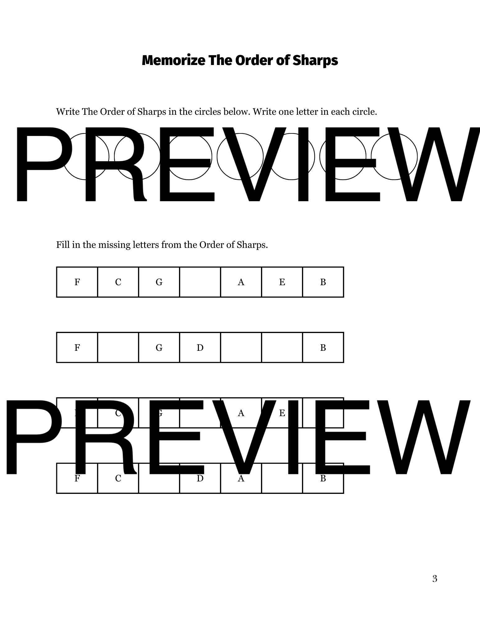 major scales with sharps worksheets